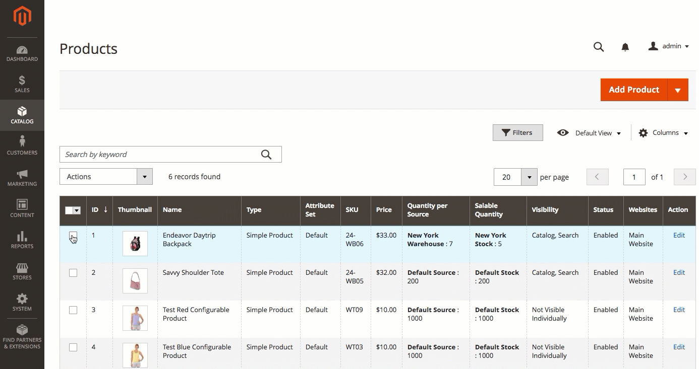 Bulk Unassigning Sources in Magento Store
